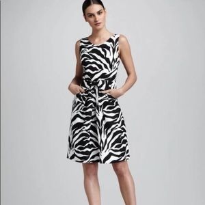 Kate Spade Jillian Zebra Print Linen Dress Sz. 8,‎ Sz. 10